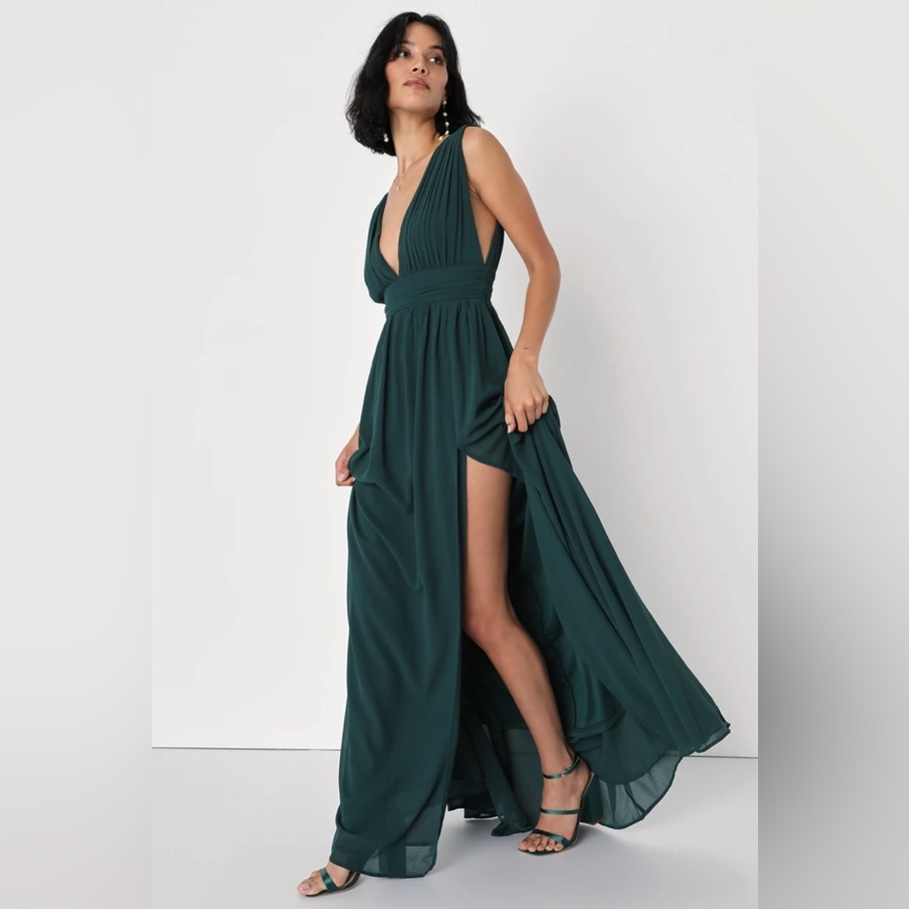 Heavenly Hues Forest Green Maxi Dress - size small